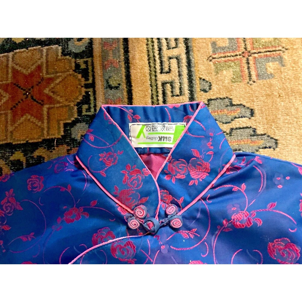 Vintage 90s Silk Girls Chinese Traditional  Qipao Dress Never Worn